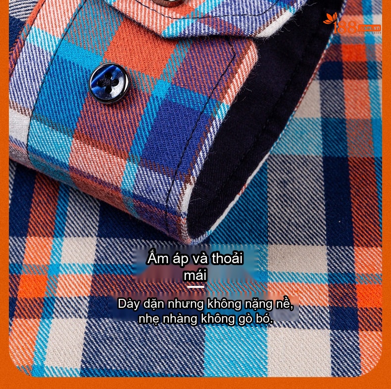 Áo Sơ Mi Nam Ca Rô Lông Cừu Non Cotton Dày Dặn Giữ Ấm Màu Đen, Đỏ, Xanh Dương, Xanh Lá... chi tiết 21