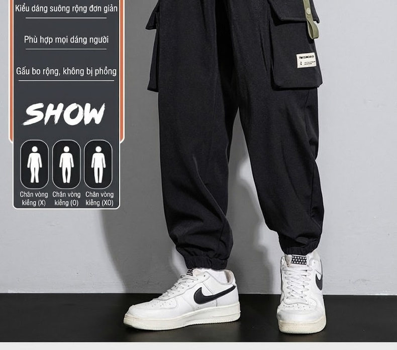 Quần Jogger Nam Ống Bo Chun Túi Hộp Lót Lông Dày Dặn Phong Cách Thể Thao chi tiết 4