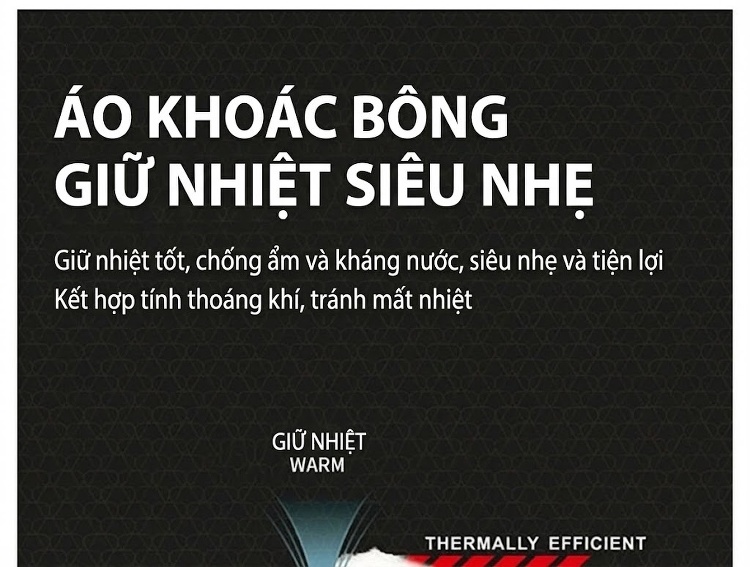 Áo Khoác Phao Nam Cotton Dáng Rộng Có Mũ Trùm Đầu Màu Xanh Olive, Đen, Xanh Navy, Xám chi tiết 6