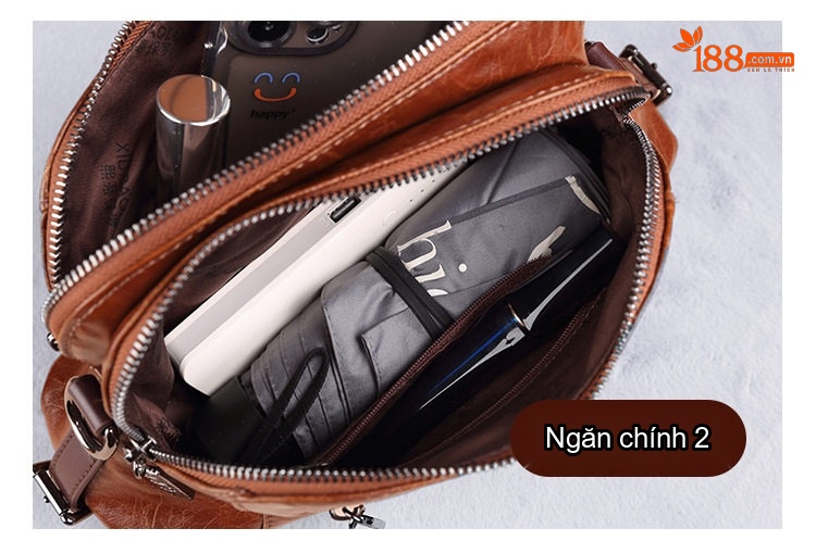 Túi Đeo Vai/Đeo Chéo Nữ Da Bóng Thiết Kế Retro Phong Cách Âu Mỹ Sức Chứa Lớn Màu Nâu chi tiết 5