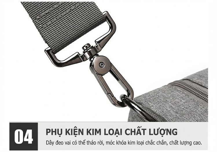 Túi Đeo Chéo Vải Oxford Đa Năng, Túi Máy Ảnh Du Lịch, Túi Xách Công Sở Nam Nữ Màu Xám, Đen chi tiết 21
