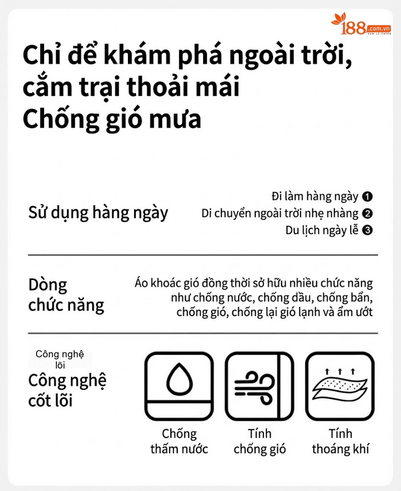 Áo khoác gió nam cổ trụ dáng ôm vừa vặn chi tiết 3