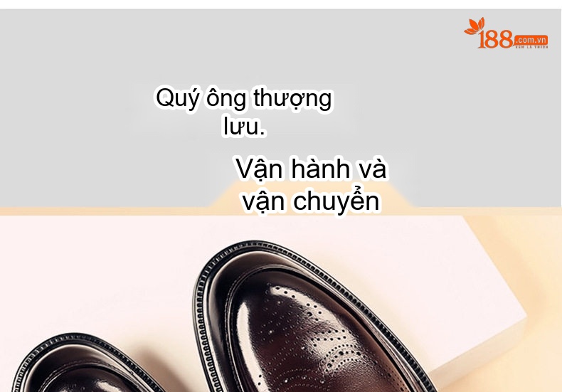Giày Tây Buộc Dây Nam Da Bò Chiều Cao Đế Khoảng 3cm Màu Đen, Nâu chi tiết 5