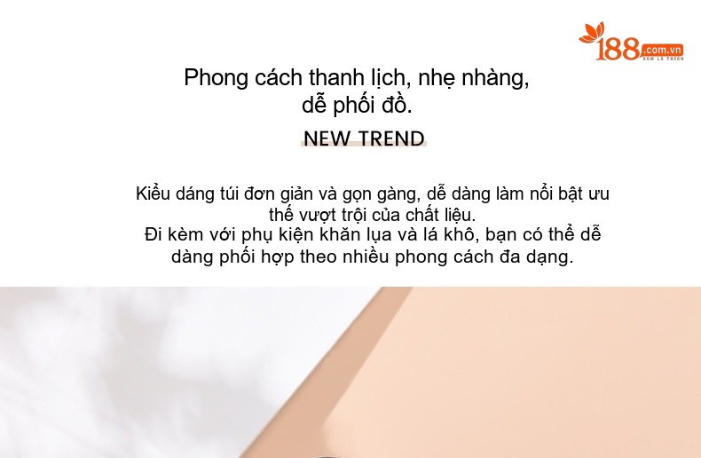 Túi Xách Tay Nữ Da Bò Dáng Hộp Quả Trám Đeo Vai, Đeo Chéo Màu Đen chi tiết 4