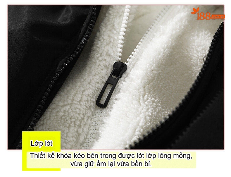 Áo Khoác Phao Nam Lông Cừu Non Dày Dặn Có Mũ Trùm Đầu Phong Cách Hàn Quốc Màu Xanh, Hồng, Trắng, Xanh Lá... chi tiết 17
