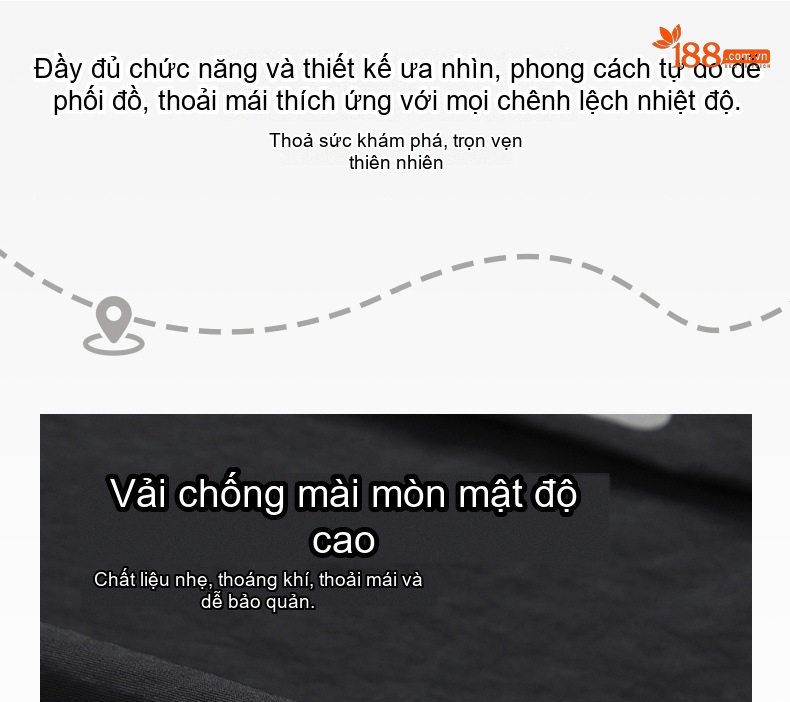 Áo khoác gió nam cổ trụ dáng ôm vừa vặn chi tiết 7