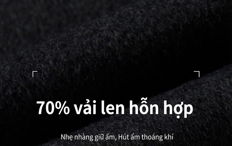 Áo Khoác Nam Dạ Pha Lông Cừu 2 Mặt Lót Lông Vũ Có Thể Tháo Rời Màu Nâu, Xám chi tiết 4