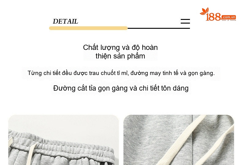 Quần dài ống rộng nam thể thao sọc bên hông phong cách casual chi tiết 8