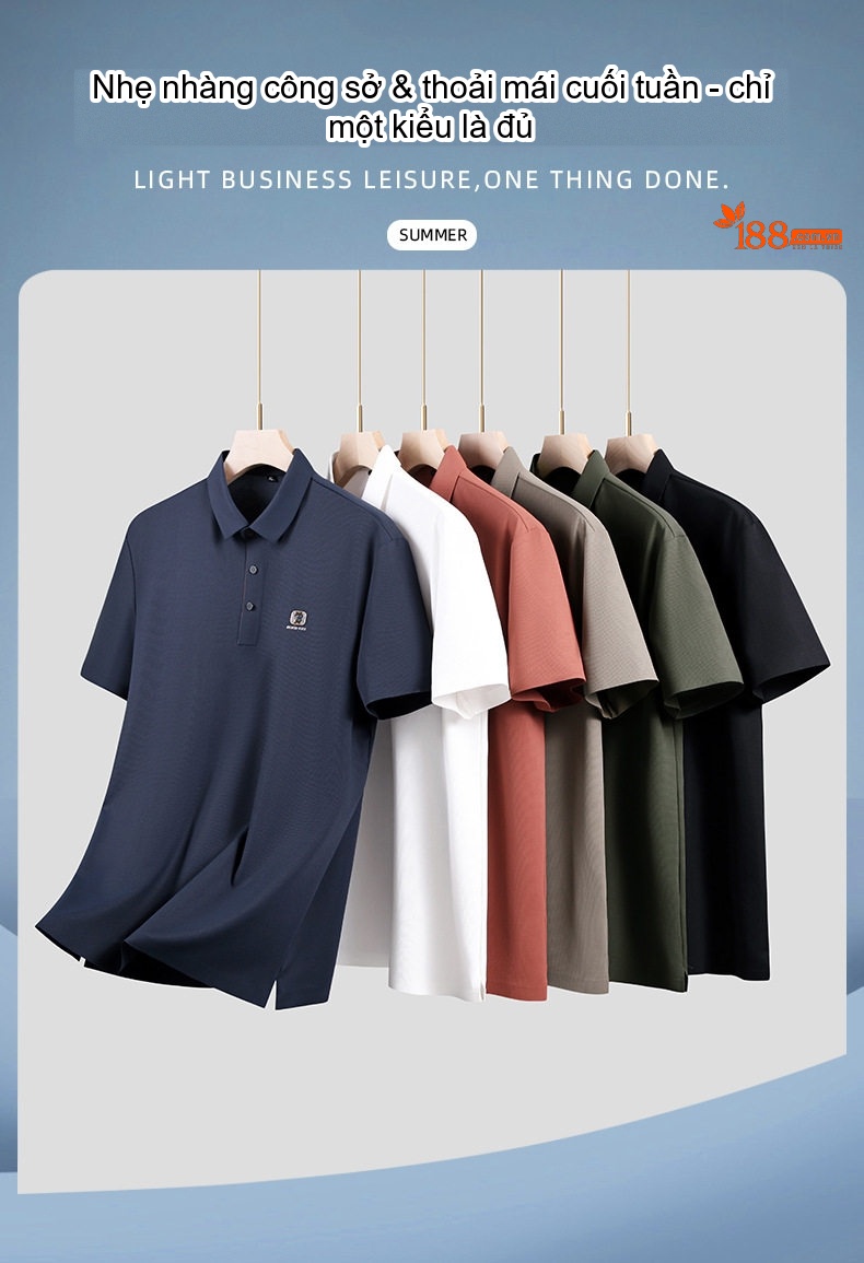 Áo Polo Nam Tay Ngắn Họa Tiết Tổ Ong Co Giãn Thoải Mái Màu Đỏ Gạch, Xanh Navy, Đen, Nâu... chi tiết 1