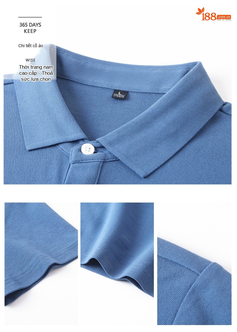 Áo Polo Nam Cotton Ngắn Tay Thời Trang Màu Xanh Lá, Xanh Dương, Hồng, Trắng... chi tiết 3
