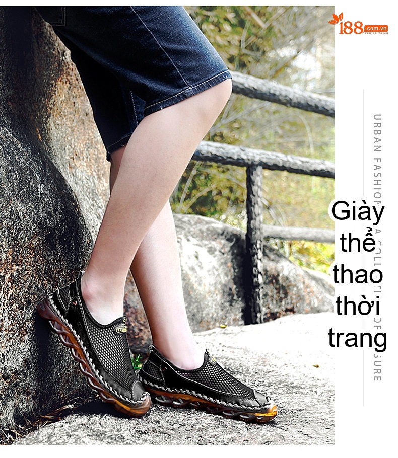 Dép Sục Nam Da Bò Lưới Thoáng Khí Đế Cao Su Siêu Nhẹ Chiều Cao Đế Khoảng 3cm Màu Nâu, Đen chi tiết 19