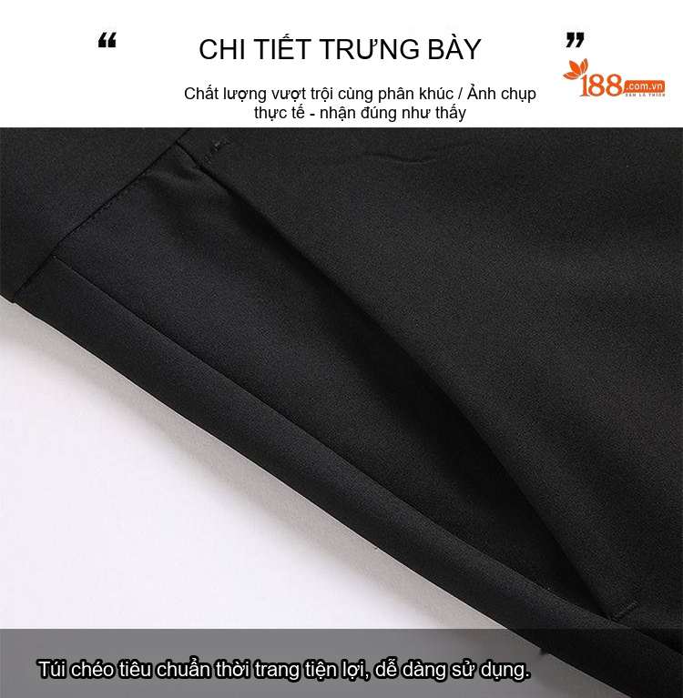 Quần Tây Nam Modal Dáng Suông Thoải Mái Màu Đen, Xám chi tiết 21