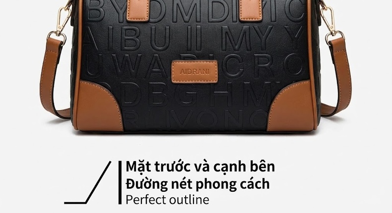 Túi Xách Tay Nữ Da Bò Thời Trang Công Sở Dung Tích Lớn Màu Đen, Nâu, Đỏ chi tiết 15