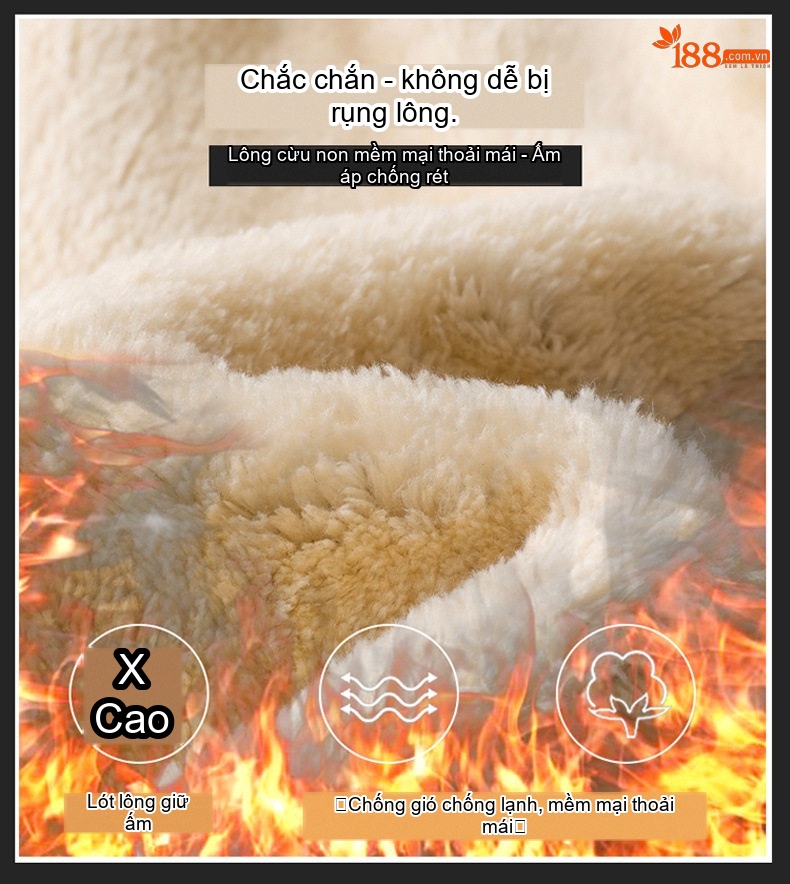 Quần dài nam lông cừu non dày dặn ống bo thể thao chi tiết 4