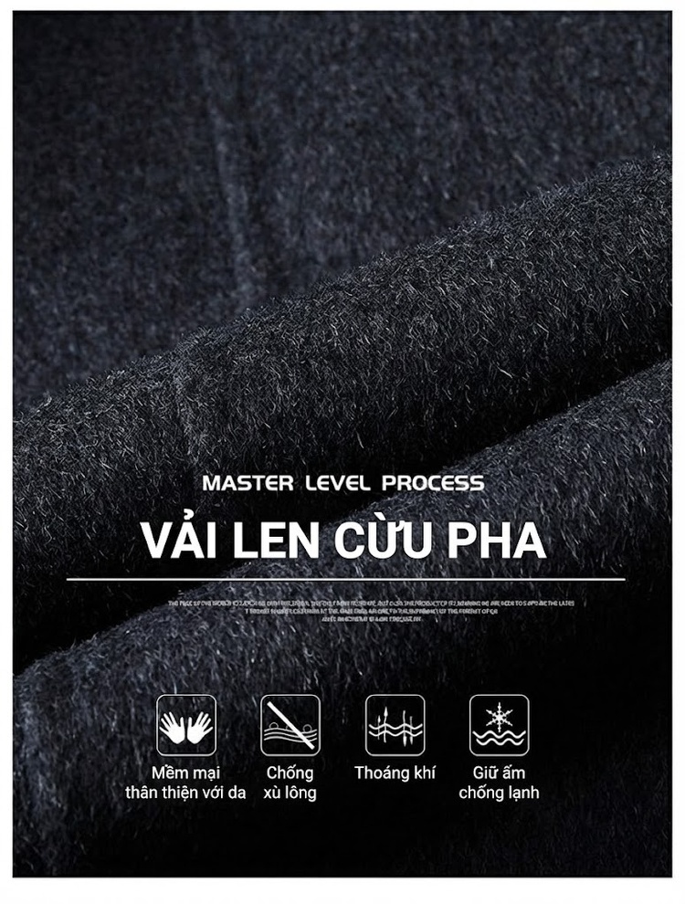 Quần Jean Nam Dáng Suông Dài Vải Denim Lót Lông Dày Dặn Màu Xanh Navy chi tiết 2