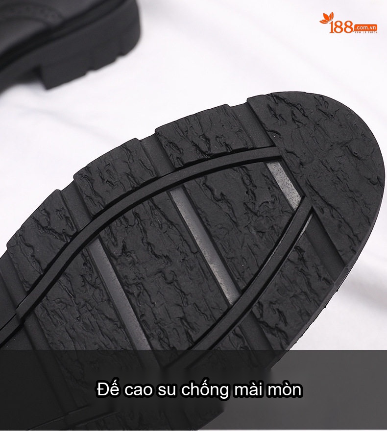 Giày Tây Buộc Dây Nam Da Bò Chiều Cao Đế 5cm Màu Đen, Nâu chi tiết 14