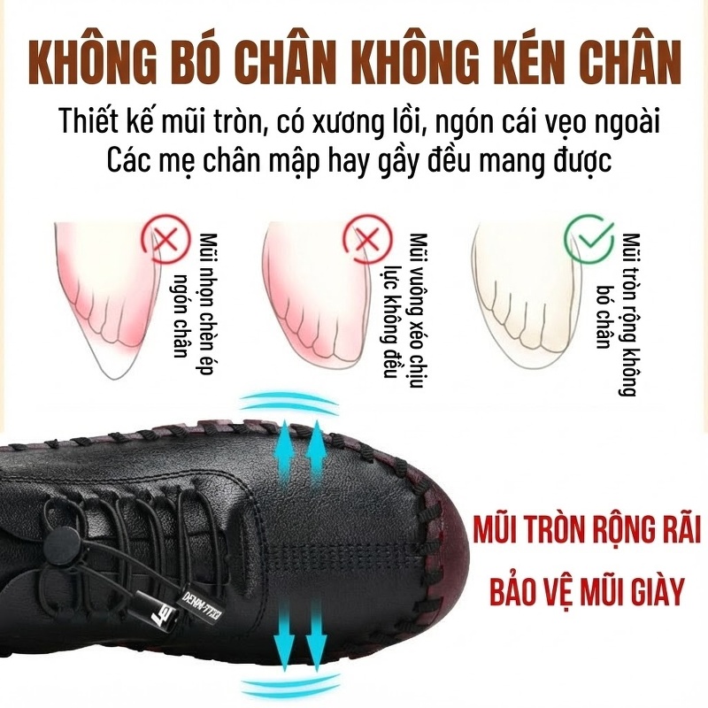 Giày Búp Bê Mềm Nữ Đế Bằng Chiều Cao Đế Khoảng 2cm Màu Đỏ, Đen, Nâu, Trắng Kem... chi tiết 16