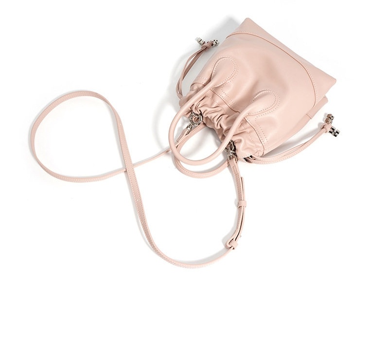Túi Tote Da Bò Lớn Đựng Đồ Phong Cách Vintage, Túi Đeo Vai, Túi Đeo Chéo Da Mềm Màu Trắng Kem, Hồng, Đen chi tiết 9
