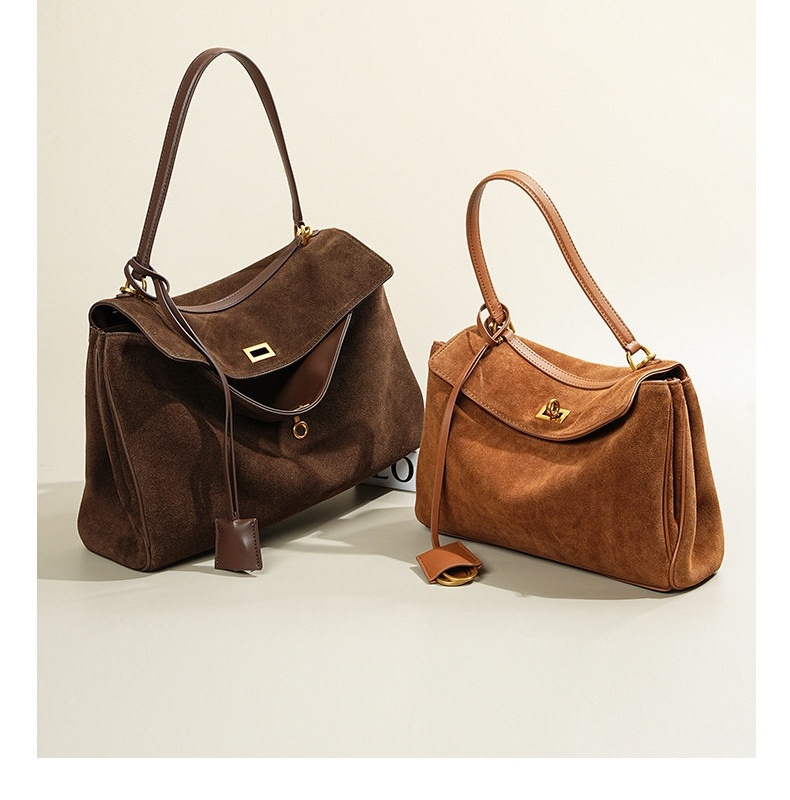 Túi Rodeo Nữ Da Bò Mờ Kelly Tote Bag Dung Tích Lớn Đeo Vai Xách Tay chi tiết 3