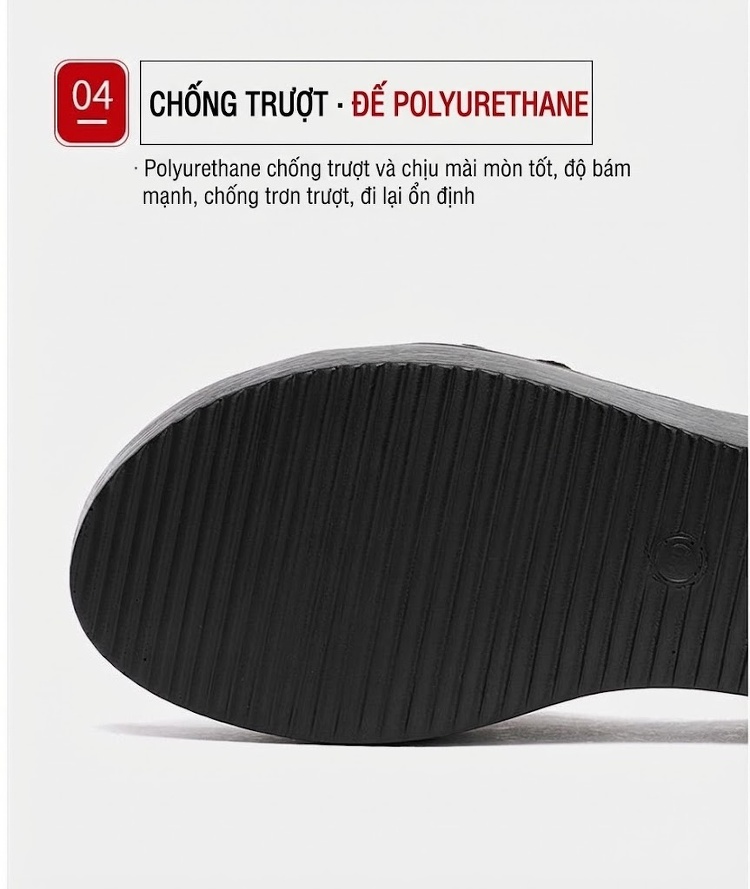 Dép Xuồng Nữ Quai Vải Mũi Hở Đế Bánh Mì Chiều Cao Đế Khoảng 6cm Màu Đen, Kem chi tiết 9