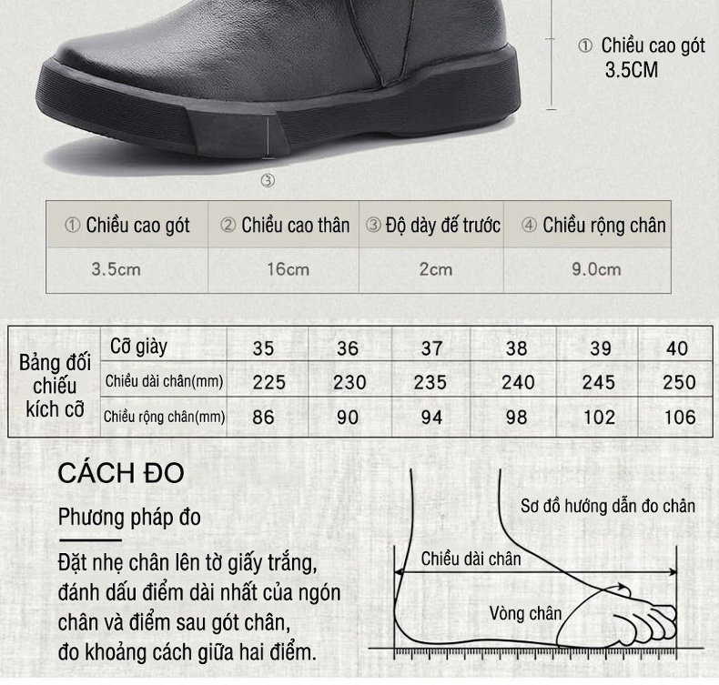 Boot Nữ Da Thật Martin Cổ Ngắn Khóa Đai Phong Cách Anh Chiều Cao Đế Khoảng 3cm Màu Đen chi tiết 4