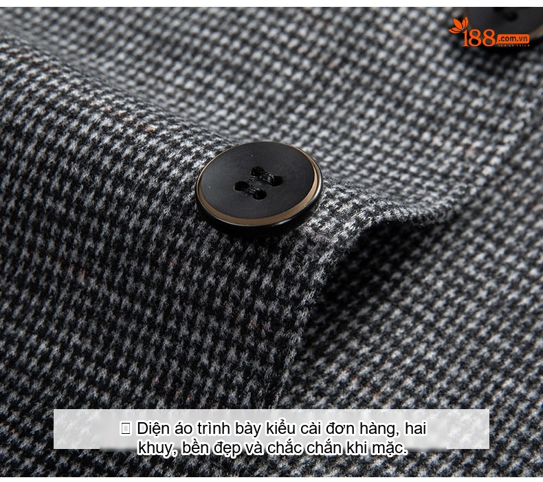 Áo Vest Blazer Nam Họa Tiết Chân Chim Co Giãn Chống Nhăn Dáng Ôm Vừa Vặn Màu Xám chi tiết 23