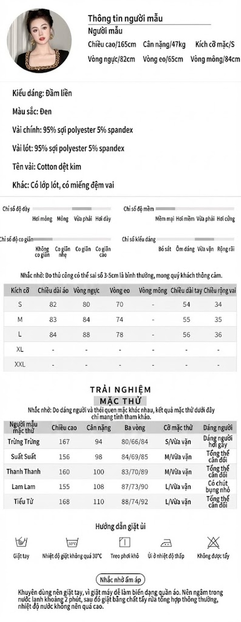 Váy Đầm Nữ Tay Dài Cổ chữ Vuông Đính Đá Ôm Eo Dáng Công Chúa Màu Đen chi tiết 2