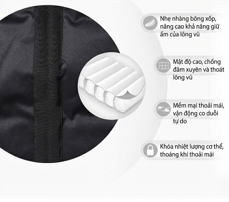 Áo Phao Nam Dáng Dài Có Mũ Lót Lông Cỡ Lớn Dày Dặn Giữ Ấm Phong Cách Công Sở Màu Đen, Trắng Kem, Xanh... chi tiết 4