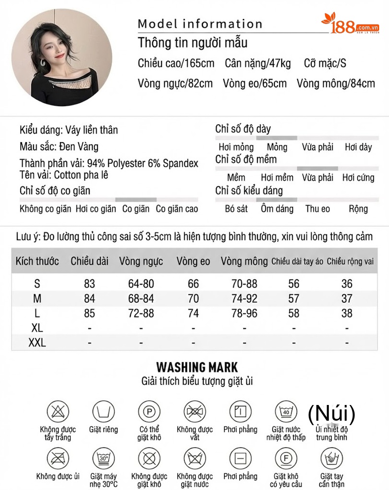 Váy Ôm Body Nữ Dài Tay, Viền Lưới, Xẻ Tà, Phong Cách Gợi Cảm Màu Đen, Vàng chi tiết 2