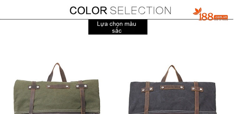 Túi Đeo Vai/Đeo Lưng Vải Canvas Phong Cách Âu Mỹ Retro Phối Da Thật Màu Xanh Quân Đội, Đen, Hồng Đào, Kaki...