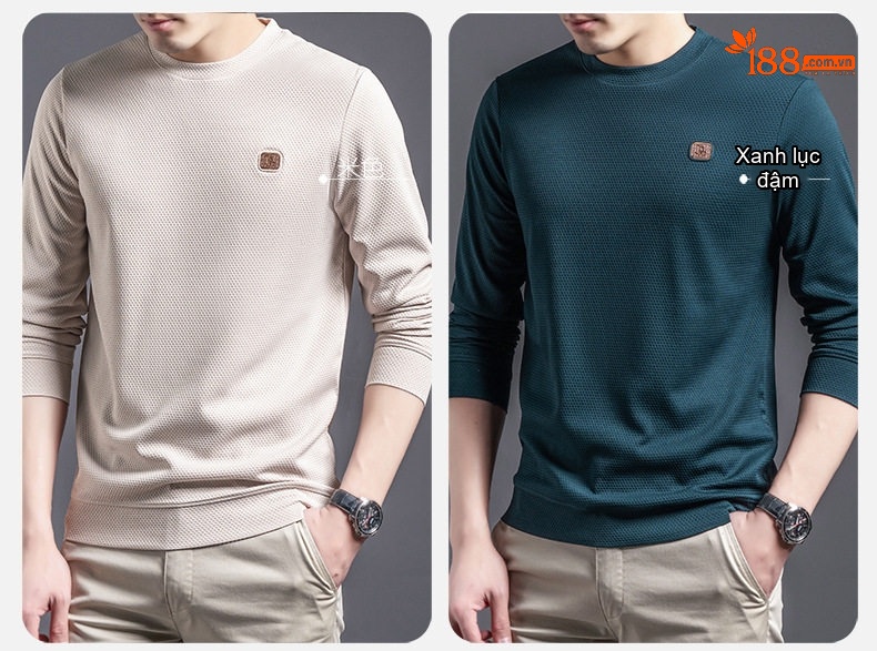 Áo Thun Tay Dài Nam Cổ Tròn Phong Cách Doanh Nhân chi tiết 3
