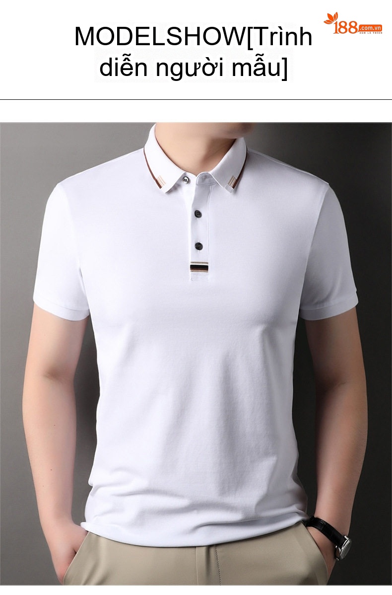 Áo Polo Nam Tay Ngắn Cổ Bẻ Phong Cách Thanh Lịch Màu Đỏ, Trắng, Đen, Xanh... chi tiết 5