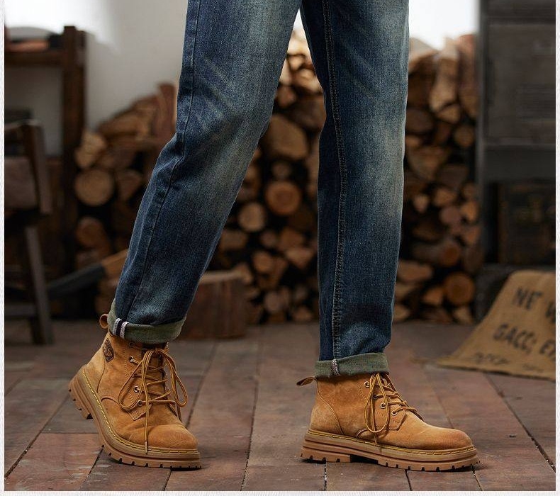 Quần Jean Nam Cotton Dáng Ôm Vừa Vặn Màu Xanh Denim chi tiết 19