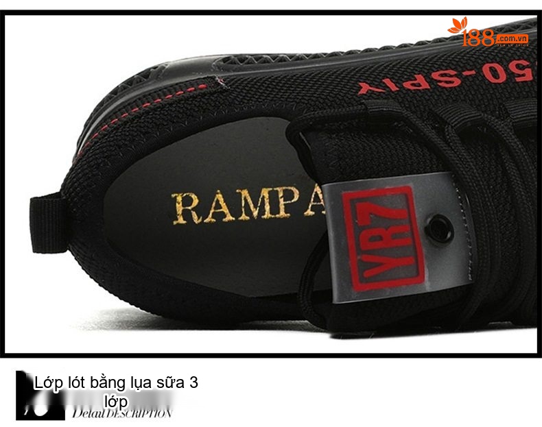 Giày Thể Thao Nữ Vải Lưới Thoáng Khí Chiều Cao Đế Khoảng 3cm Màu Trắng, Đen, Tím chi tiết 18