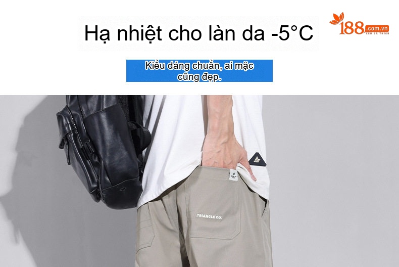 Quần Dài Nam Ống Rộng Thoáng Mát Chống Nhăn Màu Xám, Đen, Kem chi tiết 1