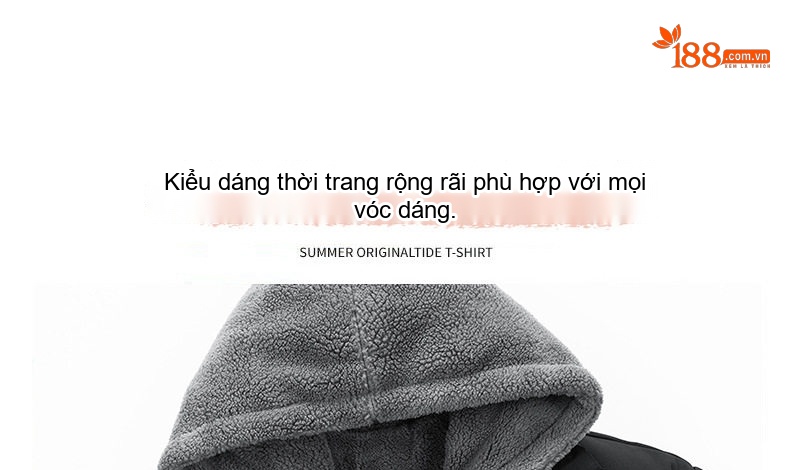 Áo Khoác Cotton Nam Mùa Đông Dáng Rộng Lông Cừu Non Dày Dặn Ngắn Tay Có Mũ Phong Cách Hàn Quốc Màu Be, Đen chi tiết 6