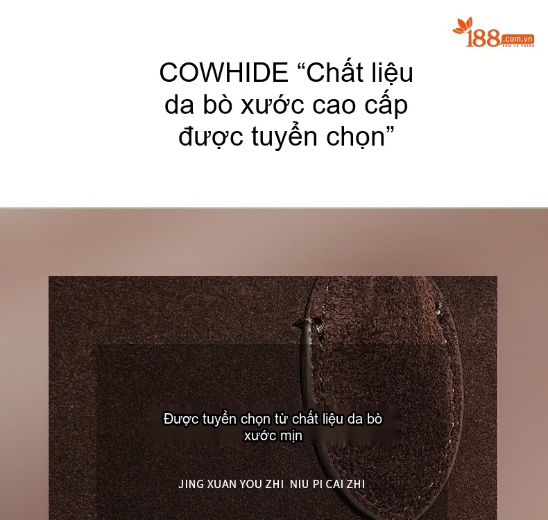 Túi Tote Nữ Da Bò Mờ Cao Cấp Quai Xách Tay Đeo Chéo Phong Cách Vintage Màu Nâu chi tiết 11