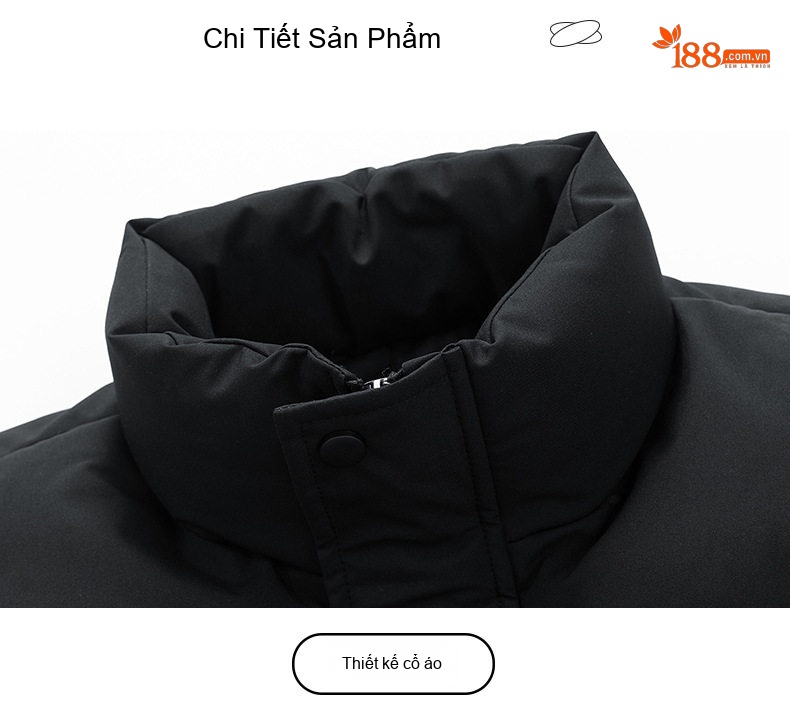 Áo Khoác Phao Nam Nữ Cổ Đứng Size Lớn M-8XL Lót Cotton Dày Dặn Màu Đen, Nâu, Xám, Trắng... chi tiết 21