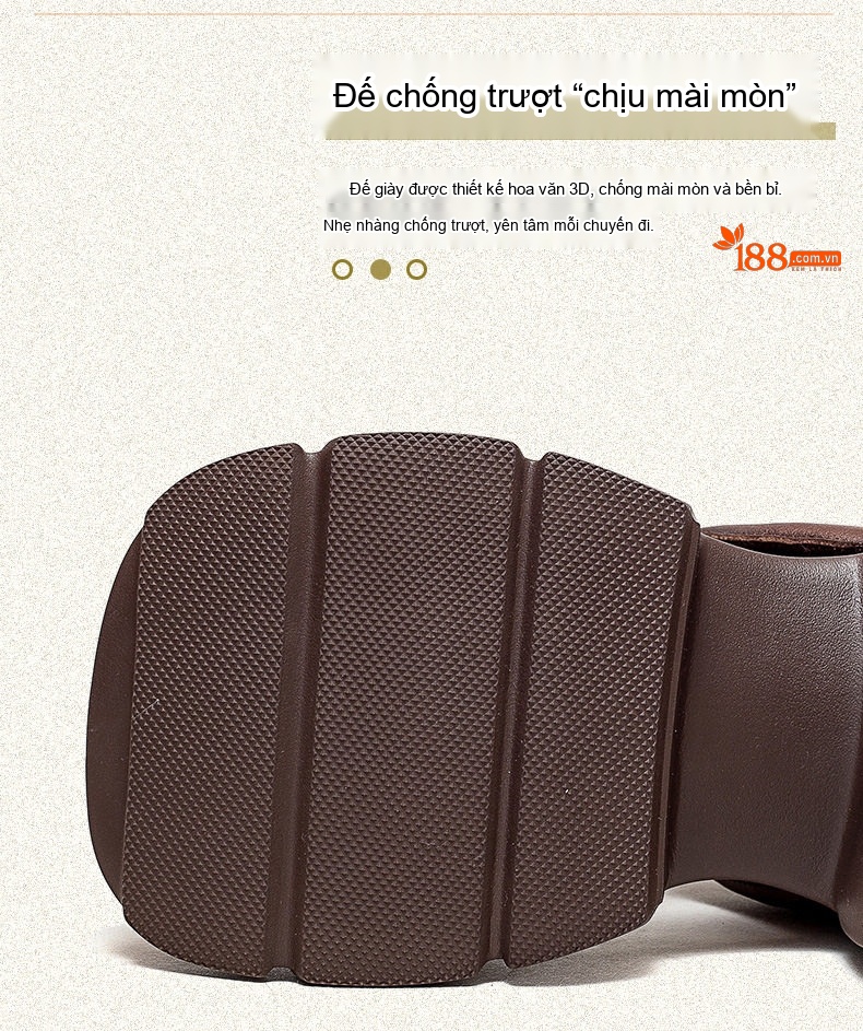 Giày Sandal Cao Gót Nữ Hở Ngón Da Bò Quai Hậu Đế Bệt Gót Cao 7cm - 8cm Màu Đen, Nâu chi tiết 5