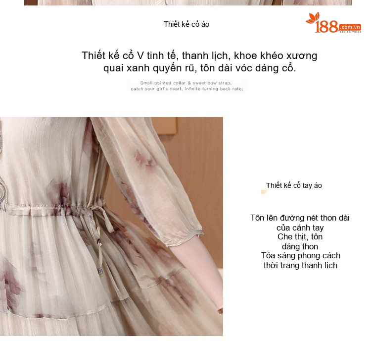 Váy Lụa Băng In Hoa Dáng Dài Thanh Lịch Cho Mẹ Trung Niên chi tiết 7