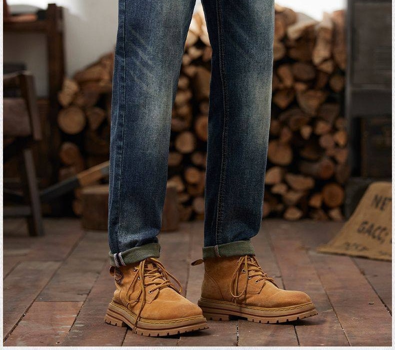 Quần Jean Nam Cotton Dáng Ôm Vừa Vặn Màu Xanh Denim chi tiết 18