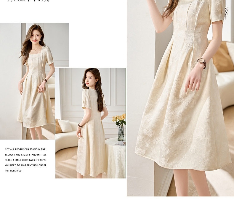 Váy Suông Nữ Tencel Tay Ngắn dáng chữ A Thanh Lịch Màu Be, Đen chi tiết 8