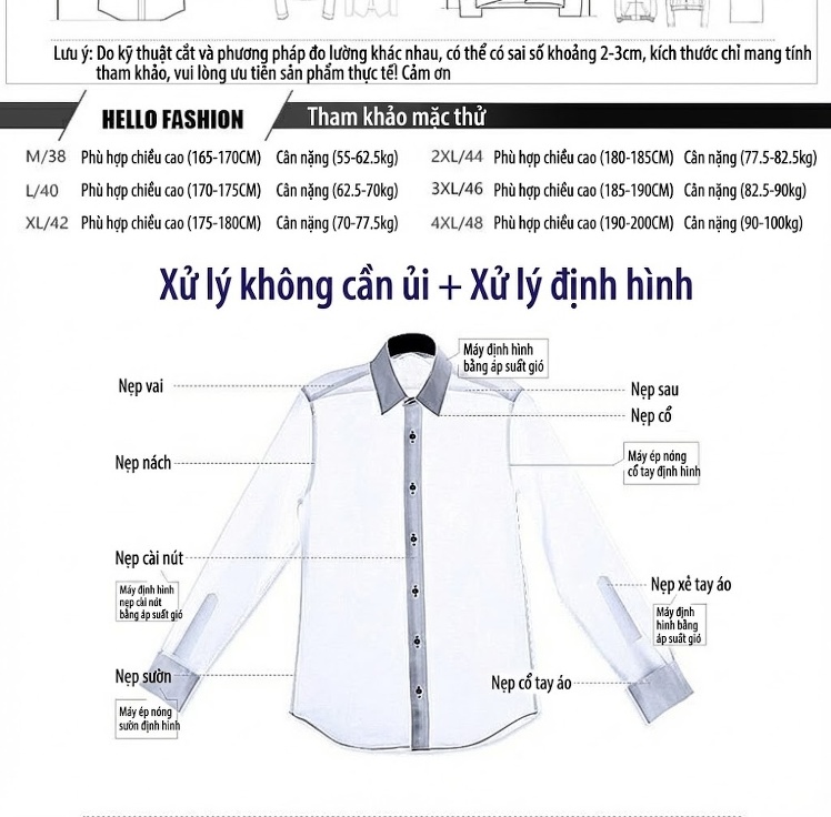 Áo Sơ Mi Nam Tay Dài Cotton Dáng Ôm In Chữ D Màu Trắng, Đen chi tiết 5