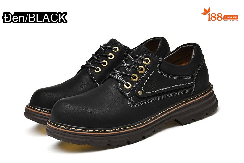 Giày da bò outdoor công sở buộc dây đế cao 3 cm chi tiết 28
