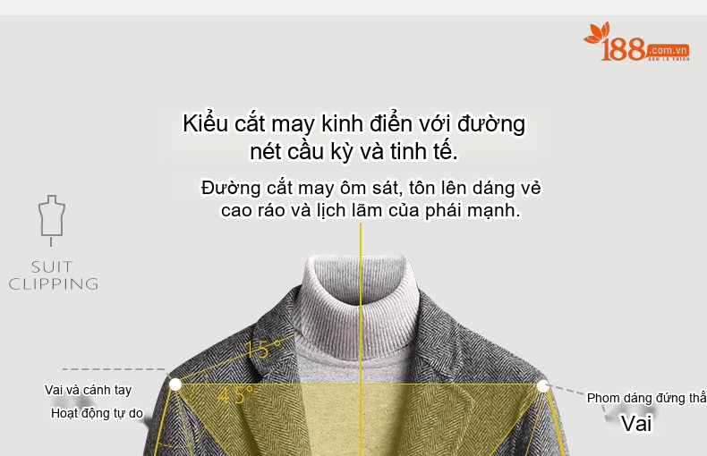 Áo Vest Nam Hai Mặt Thu Đông Thủ Công Lông Cừu Họa Tiết Xương Cá Size Lớn Màu Xám, Nâu chi tiết 26