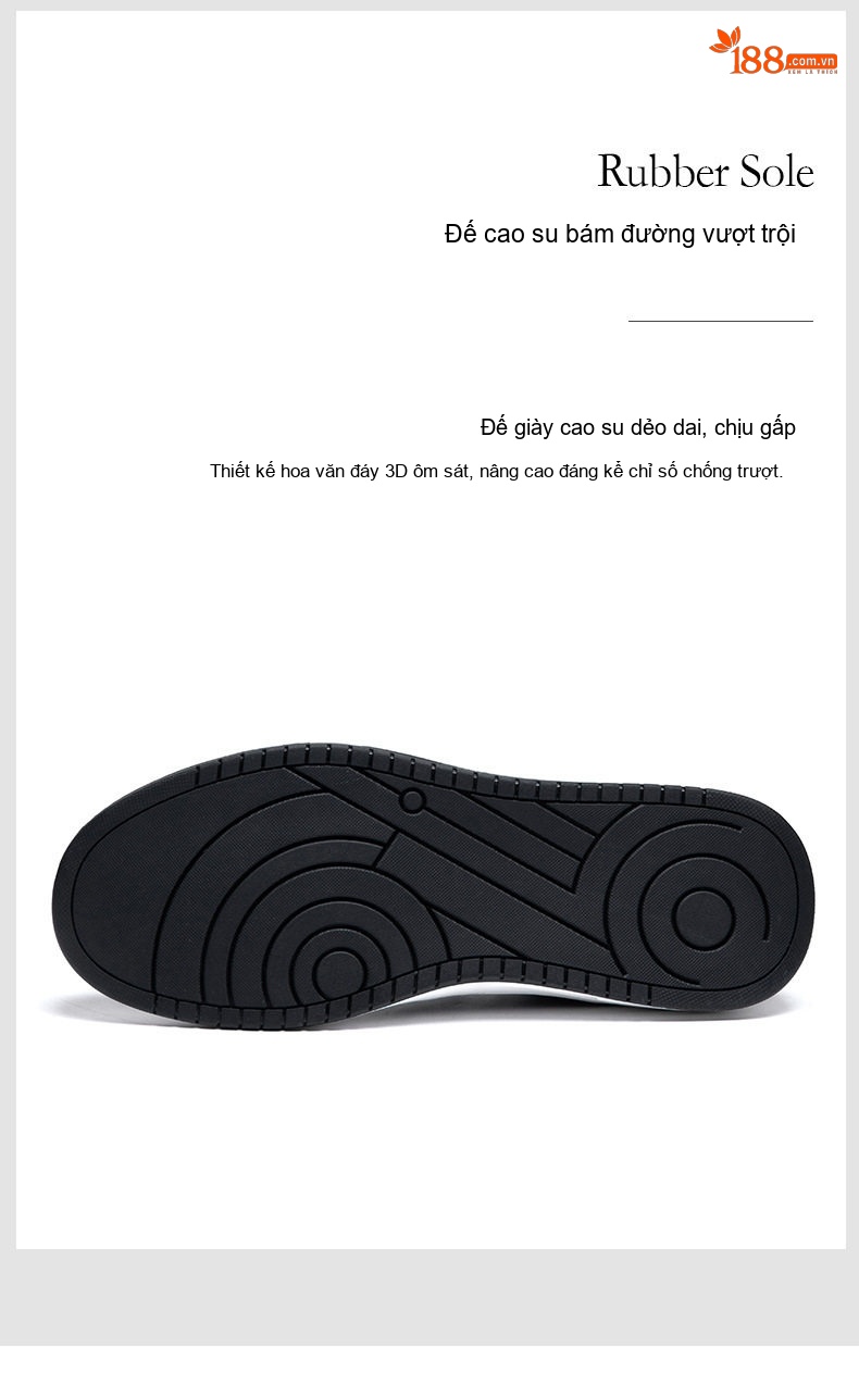 Giày Lười Nam Da Bóng Chiều Cao Đế Khoảng 3cm Màu Đen, Trắng chi tiết 12
