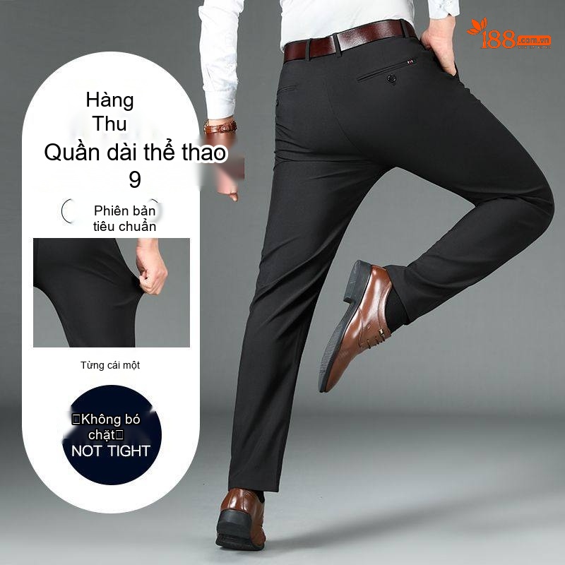 Quần Tây Nam Modal Dáng Suông Thoải Mái Màu Đen, Xám