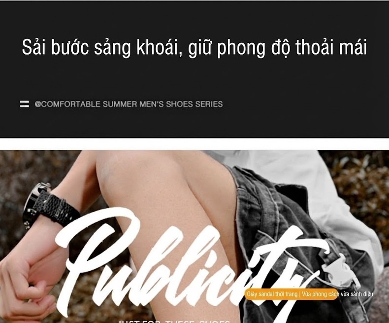 Dép Sandal Nam Da Thật Bít Mũi Thoáng Khí Chiều Cao Đế Khoảng 3cm Màu Nâu, Xám, Đen chi tiết 16