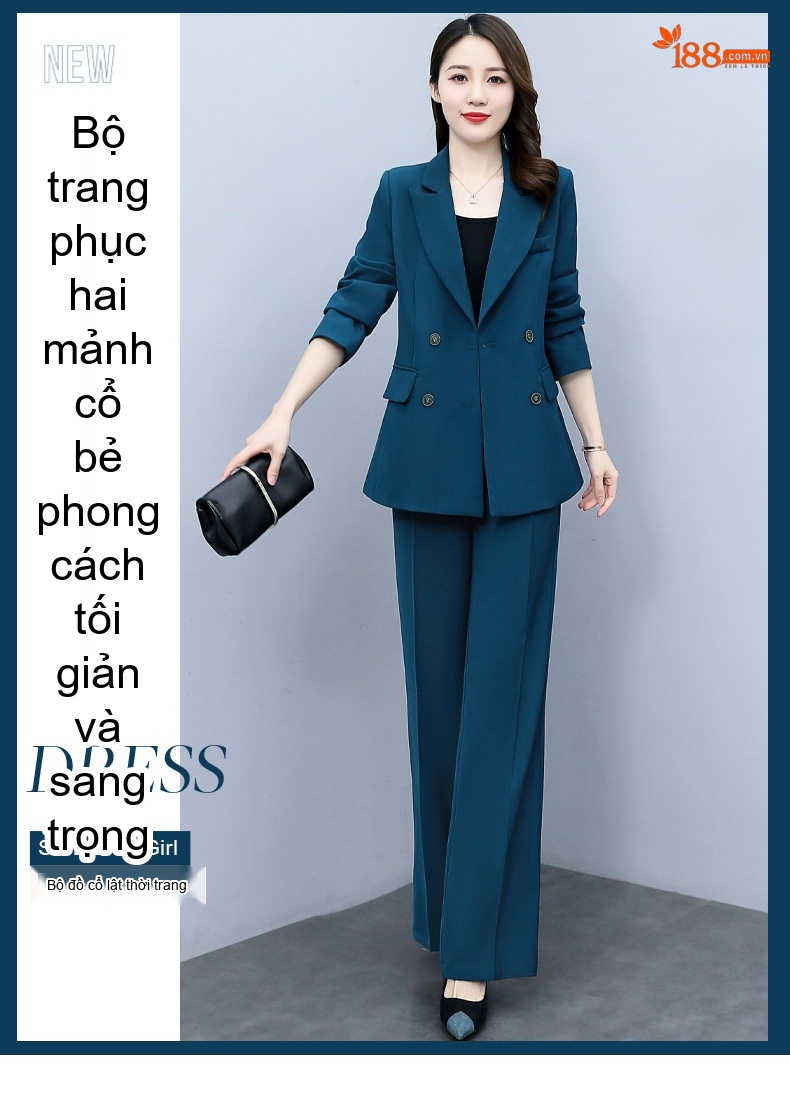 Bộ Vest Công Sở Nữ Dáng Ôm Phong Cách Thời Trang Màu Đen, Đỏ Rượu, Xanh, Trắng Kem chi tiết 5