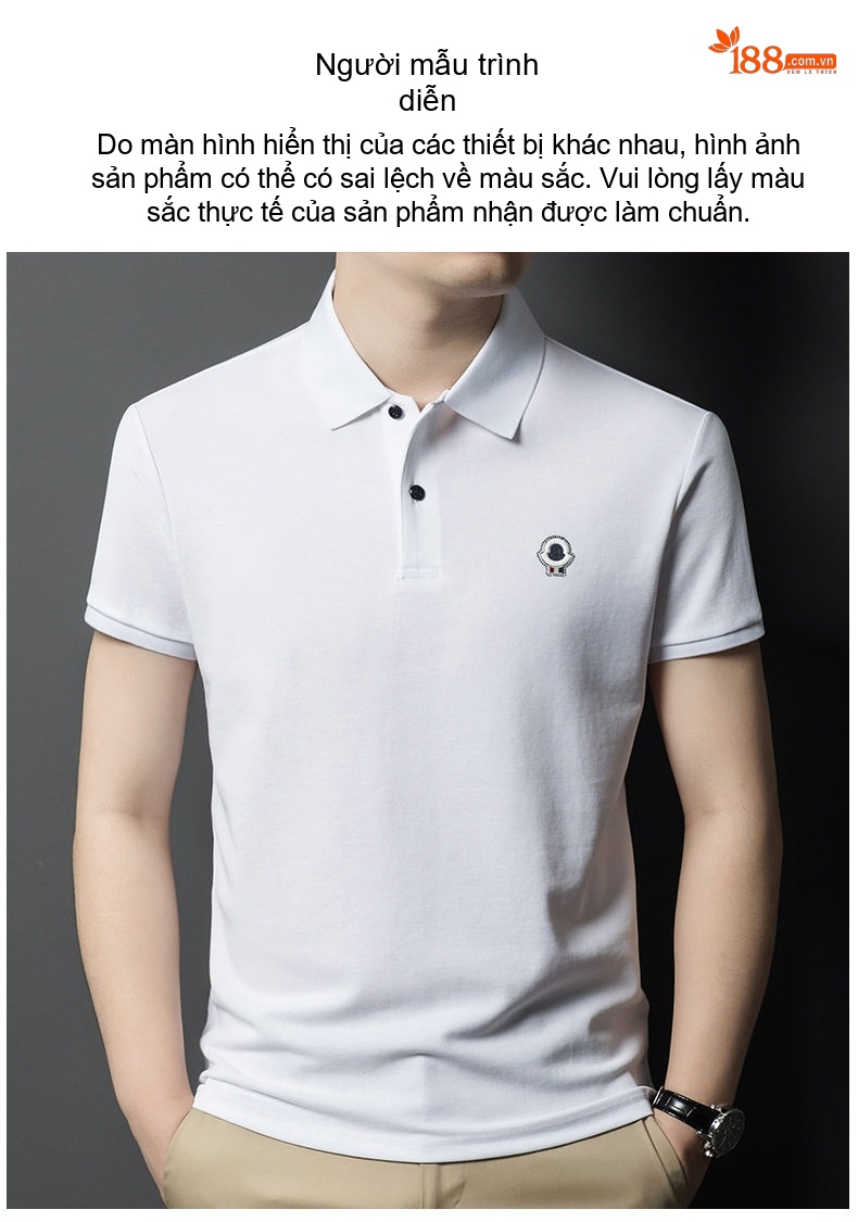 Áo Polo Nam Cotton Dài Tay Form Rộng Màu Đen, Xanh Navy, Trắng, Xám... chi tiết 8